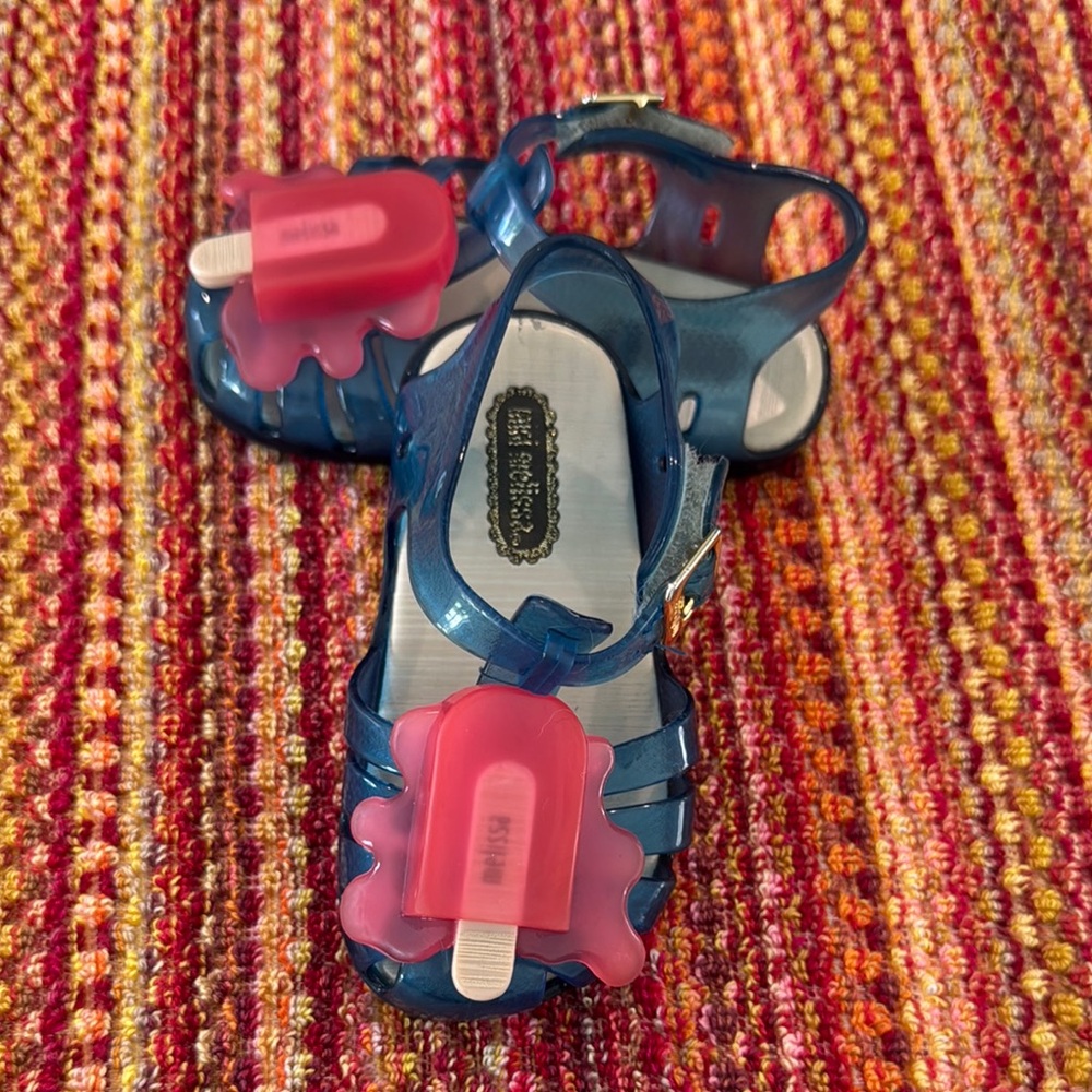 Mini Melissa Blue and Pink Kids Sandals